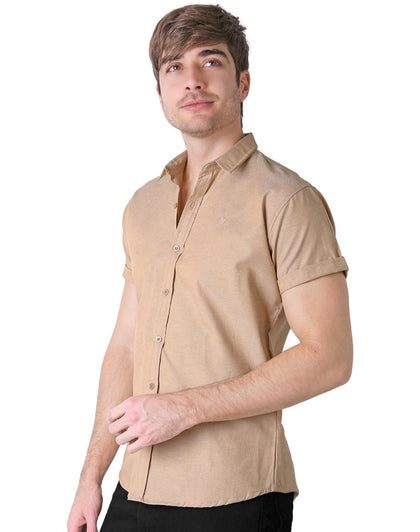 Camisa Hombre Casual Slim Beige Stfashion 50505021