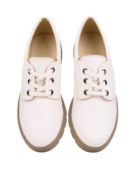 Zapato Mujer Oxford Casual Tacón Crema Stfashion 04804111