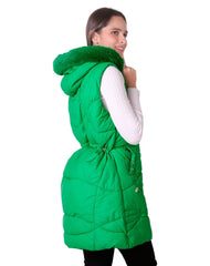 Chaleco Mujer Invernal Con Capucha Verde Roosevelt 50105237