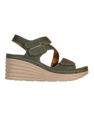 Sandalia Mujer Casual Cuña Verde Flex Mas 13604204