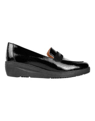 Zapato Mujer Mocasin Casual Cuña Negro Stfashion 20204201