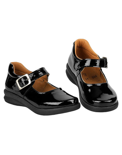 Zapato Escolar Piso Niña Negro TipoCharol Stfashion 10503700