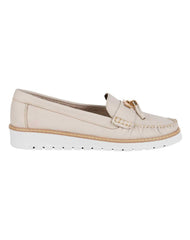 Zapato Mujer Mocasín Casual Piso Beige Lady One 08604003