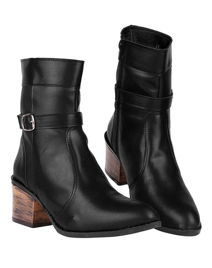 Botin Mujer Casual Tacon Negro Stfashion 04604104