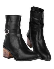 Botin Mujer Casual Tacon Negro Stfashion 04604104