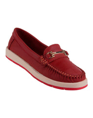 Zapato Mujer Mocasin Casual Rojo Piel Stfashion 04804211