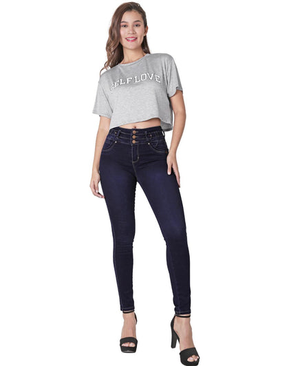 Jeans Moda Skinny Mujer Azul Fergino 52904626