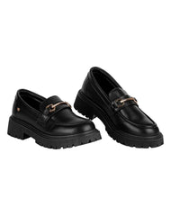 Zapato Mujer Mocasín Casual Negro Via Urbana 06803916