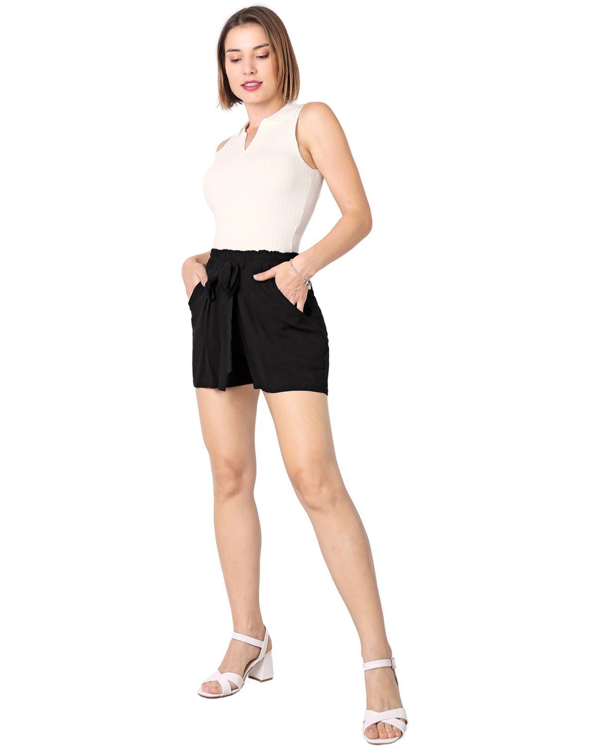 Falda Short Negro Outfit Short Ala Cintura Falda Short 1820028