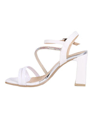 Sandalia Mujer Formal Tacon Blanco Sanba 03804204