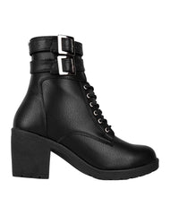 Botin Mujer Casual Tacon Negro Stfashion 18204101