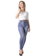 Jeans Mujer Moda Skinny Azul Stfashion 63105016