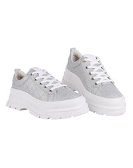 Tenis Mujer Casual Plata Capa De Ozono 06004222