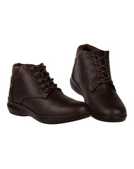 Botin Mujer Casual Cuña Café Piel Stfashion 12404100