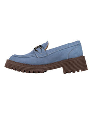 Zapato Mujer Mocasin Casual Tacon Azul Stfashion 19504100