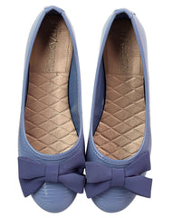 Zapatos Flat Dama Stfashion Azul 09003608 Tipo Charol