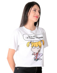 Playera Mujer Moda Top Blanco Nickelodeon 58204860