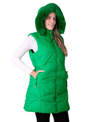 Chaleco Mujer Invernal Con Capucha Verde Roosevelt 50105237