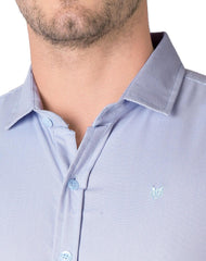 Camisa Hombre Casual Slim Azul Stfashion 50504615