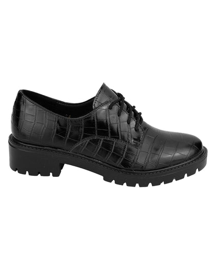 Zapato Mujer Oxford Vestir Tacón Negro Stfashion 09903800