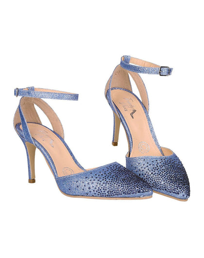 Zapatilla Mujer Tacón Azul Trendy Shoes 24504101