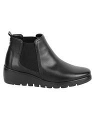 Botin Mujer Casual Cuña Negro Piel Flexi 02503704