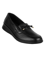 Zapato Mujer Mocasín Vestir Cuña Negro Piel Flexi 02504018