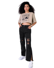 Jeans Mujer Moda Recto Negro American Fly 51405418