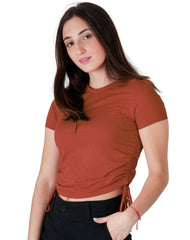 Playera Mujer Básico Camiseta Naranja Stfashion 61903819