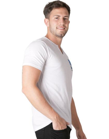 Playera Moda Camiseta Hombre Blanco Silver Plate 60204603