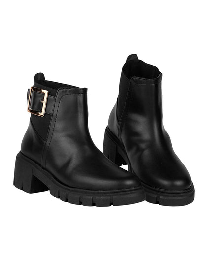 Botin Mujer Casual Tacon Negro Stfashion 00304118