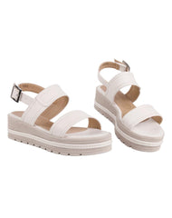 Sandalia Mujer Casual Plataforma Crema Stfashion 12304207