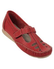 Zapato Mujer Confort Piso Rojo Piel Stfashion 08503701