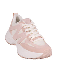 Tenis Mujer Casual Blanco Rosa Via Urbana 06804101