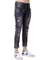 Jeans Hombre Moda Skinny Negro Hippie & Rock 71805205