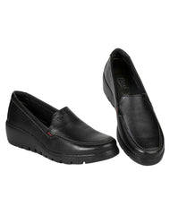 Zapato Mujer Confort Cuña Negro Piel Flexi 02503804