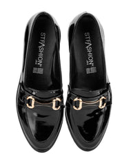 Zapato Mujer Mocasín Casual Cuña Negro Stfashion 00304101