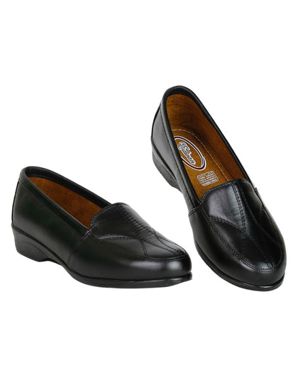 Zapato Mujer Confort Cuña Negro Piel Edivan 04103501