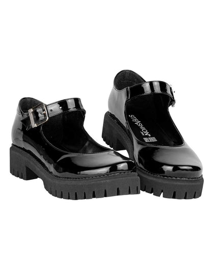 Zapato Mujer Mocasín Casual Tacón Negro Stfashion 00304100