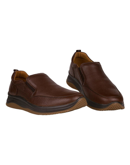 Zapato Hombre Mocasin Casual Café Piel Flexi 02504000