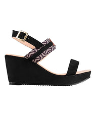 Sandalia Mujer Casual Cuña Negro Stfashion 18304200