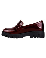 Zapato Mujer Mocasin Casual Tacon Vino Ana Polett 20304200