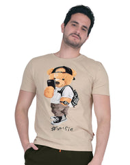 Playera Hombre Moda Camiseta Beige Aditivo 55205240