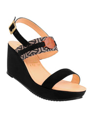 Sandalia Mujer Casual Cuña Negro Stfashion 18304200