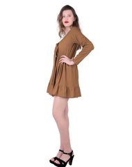 Vestido Mujer Casual Café Stfashion 60405020