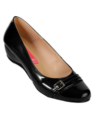 Zapato Moda Cuña Mujer Negro Tipo Charol Stfashion 11203703