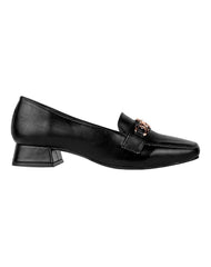 Zapato Mujer Mocasin Vestir Tacon Negro Stfashion 08004107