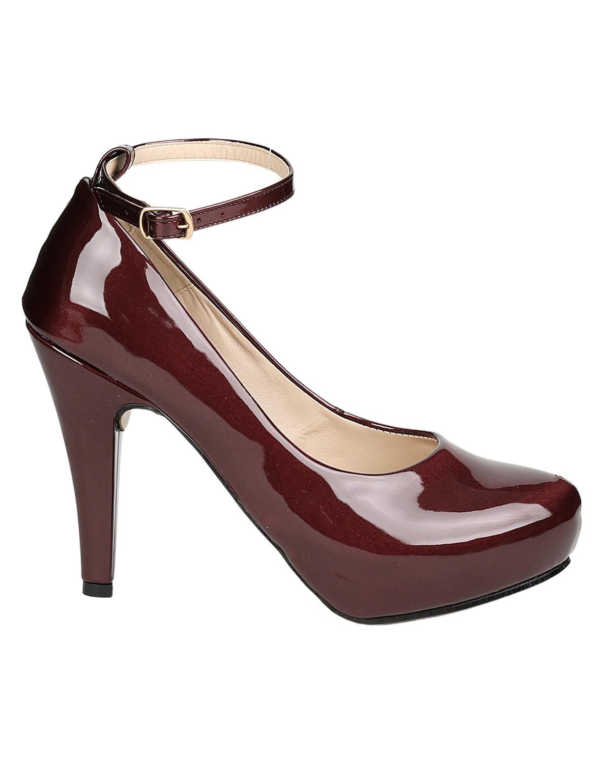 Charol Zapatos Tacon Color Vino Charol Zapatillas Color Vino Tinto