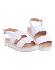 Sandalia Mujer Casual Cuña Blanco Stfashion 08004204