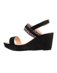 Sandalia Mujer Casual Cuña Negro Stfashion 18304200